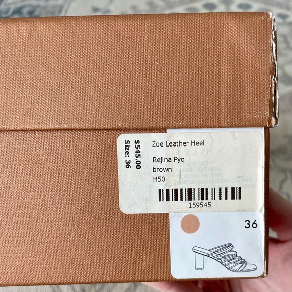 Regina Pyo Zoe Brown Leather Lucite Strappy Sandals Heels Size 36 - Picture 3 of 11